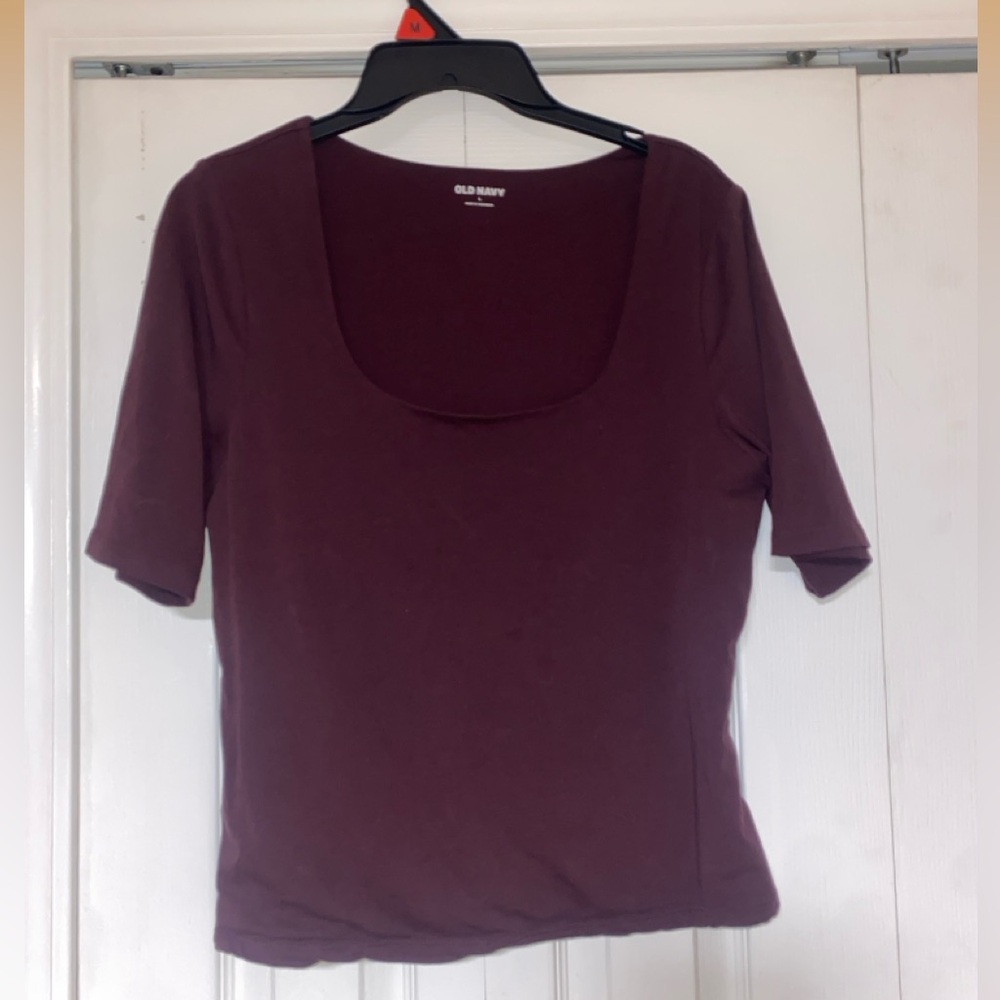 Old Navy Women's Maroon Short Sleeve Top